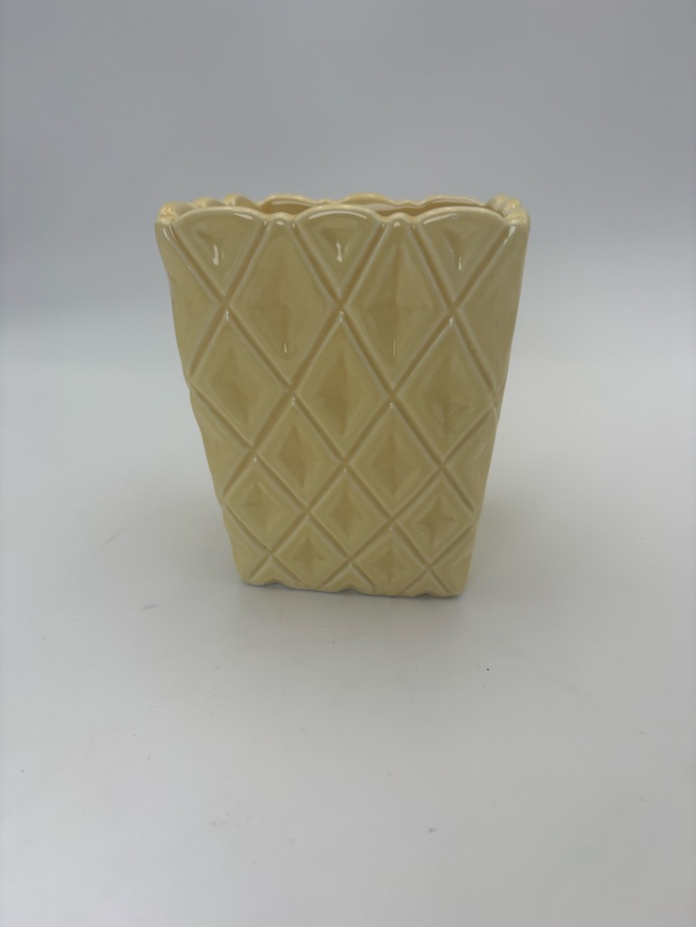 Vintage Textured Ceramic Planter in Yellow - Perfect for Spring and Summer